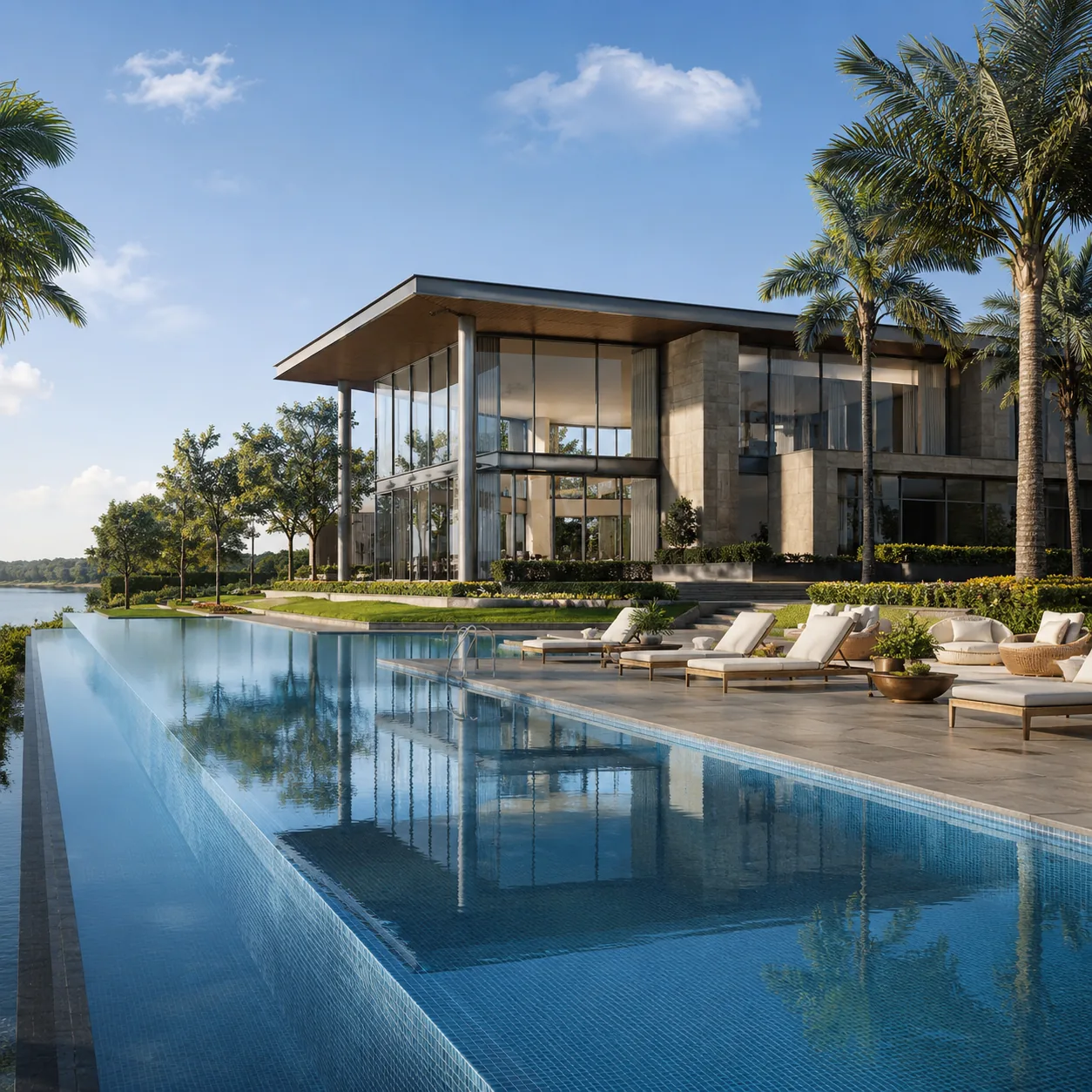 Sobha Sacred Grove by the Lake clubhouse and swimming pool