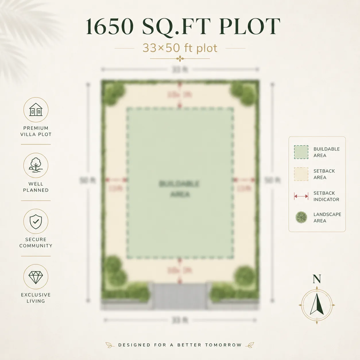 1,650 sq.ft (30x55) plot layout