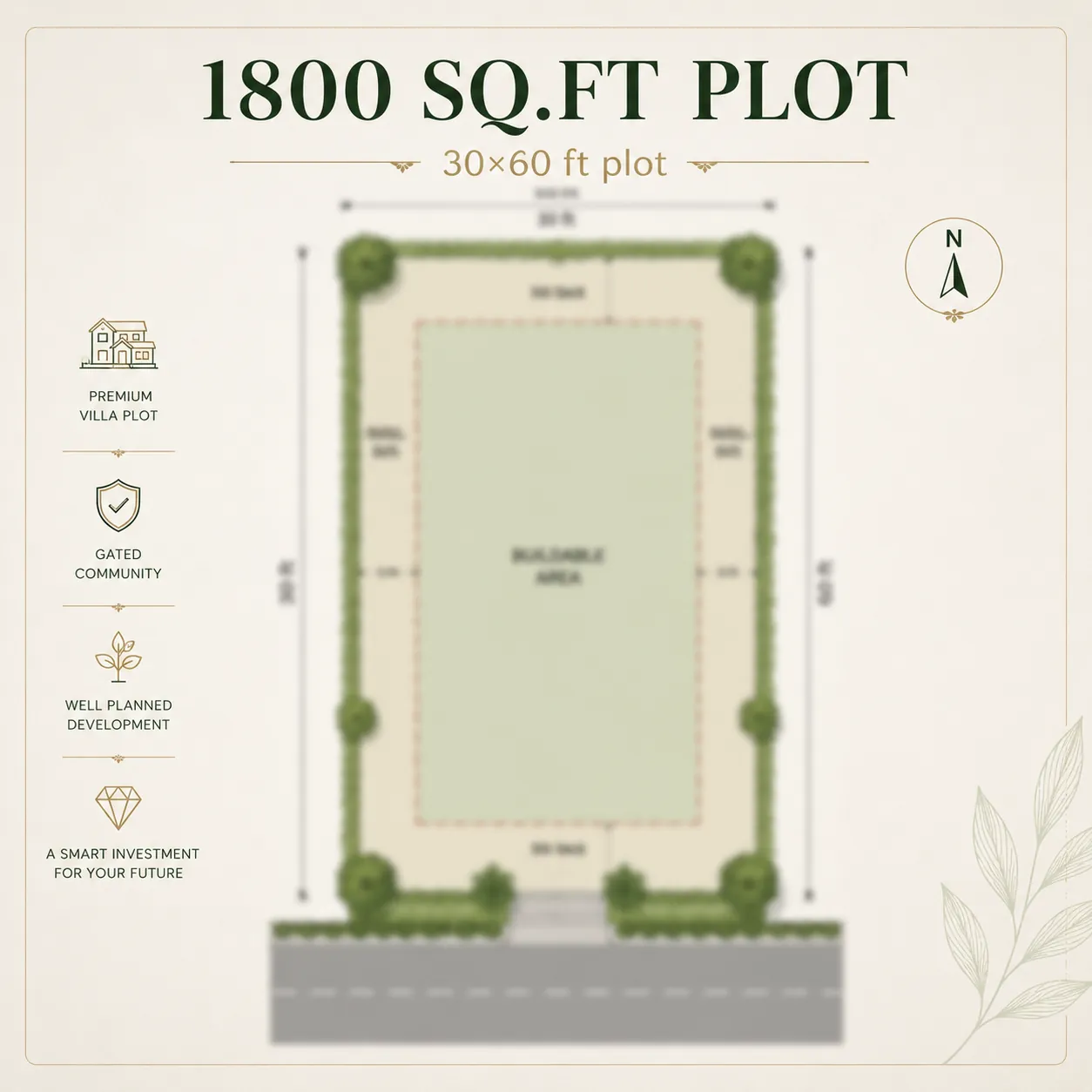 1,800 sq.ft (30x60) plot layout