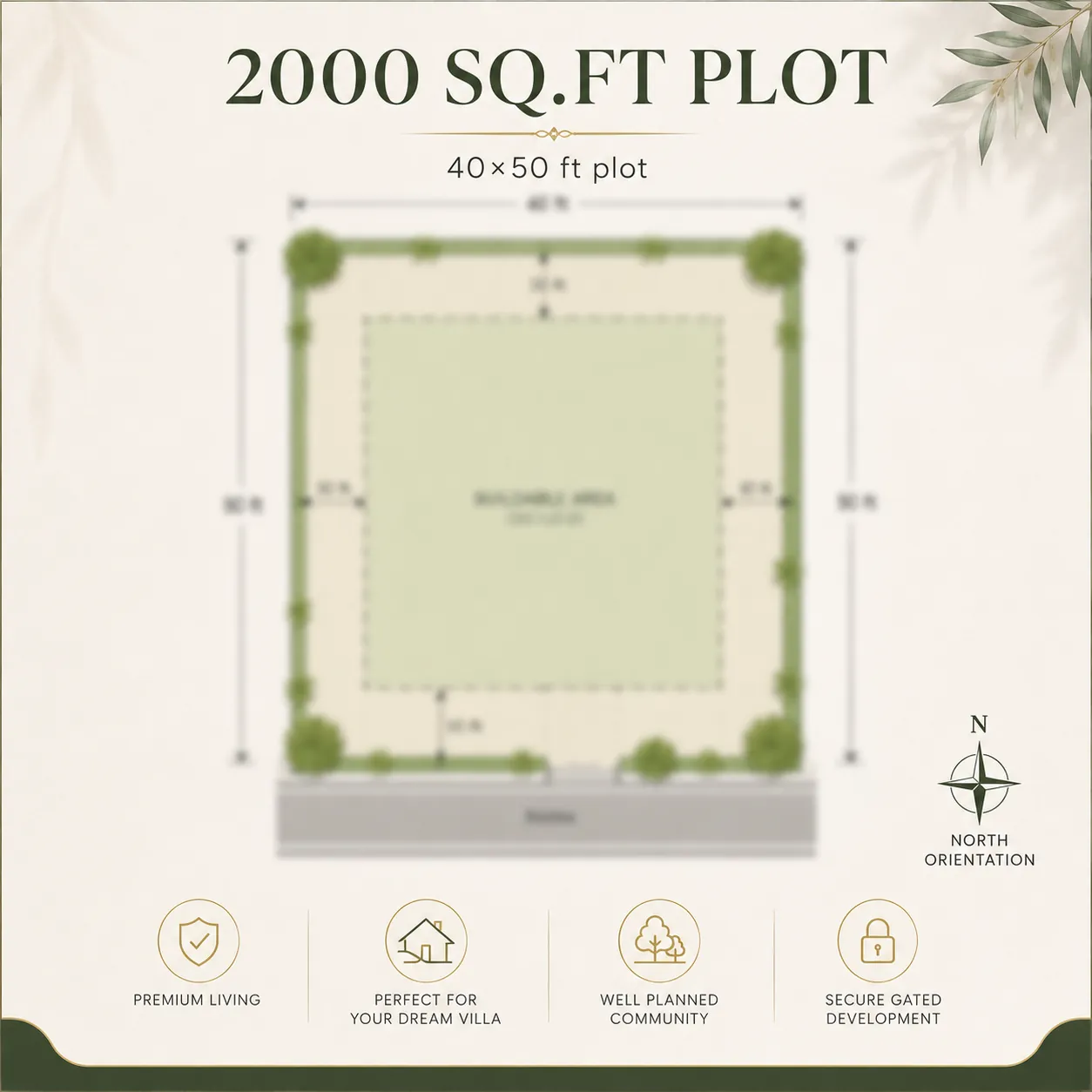 2,000 sq.ft (40x50) plot layout