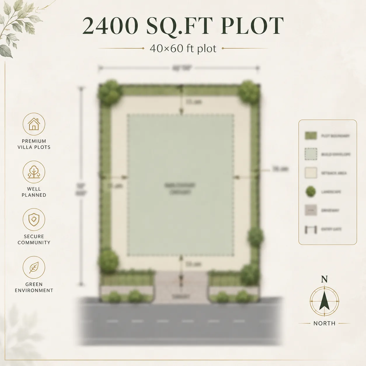 2,400 sq.ft (40x60) plot layout