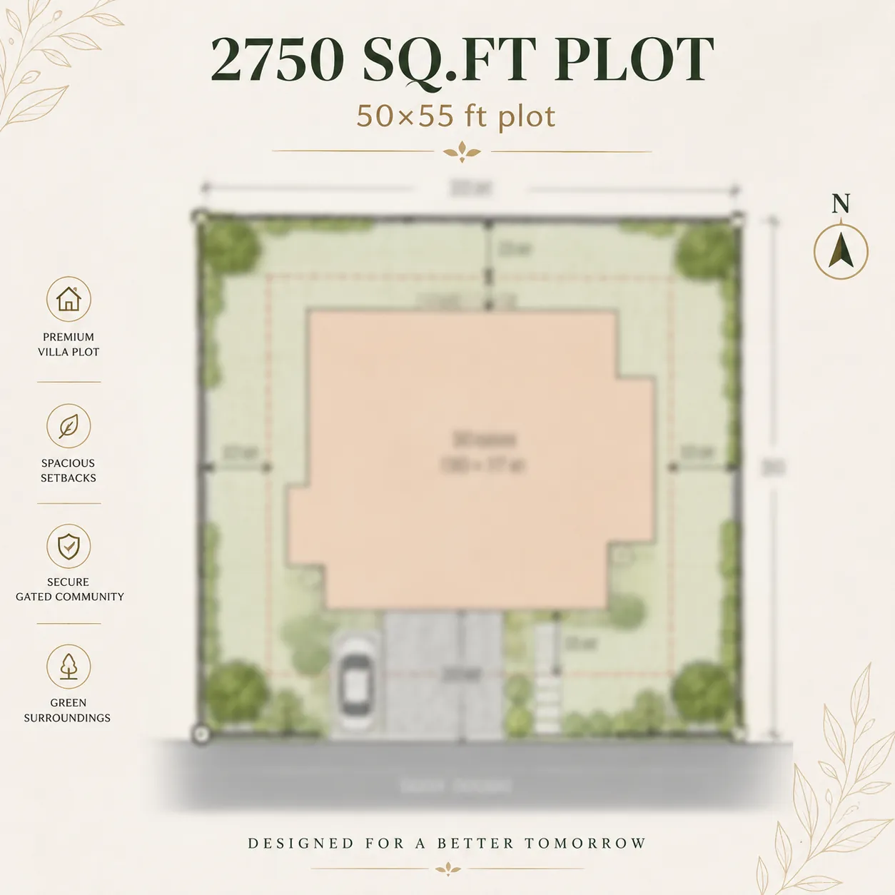 2,750 sq.ft (50x55) plot layout